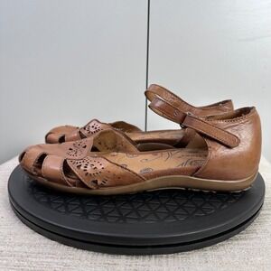 BareTraps Riggins Women's Leather Cutout Ankle Strap Comfort‎ Sandals Size 8M
